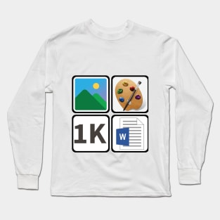 A Picture Paints A Thousand  Words Icon Design (In Colors) Long Sleeve T-Shirt